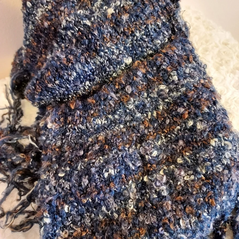 Chunky Oversized Neutral Long Knit Pocket Scarf 70